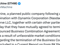 以太机因市场条件取消与Dynamix的16亿美元SPAC合并