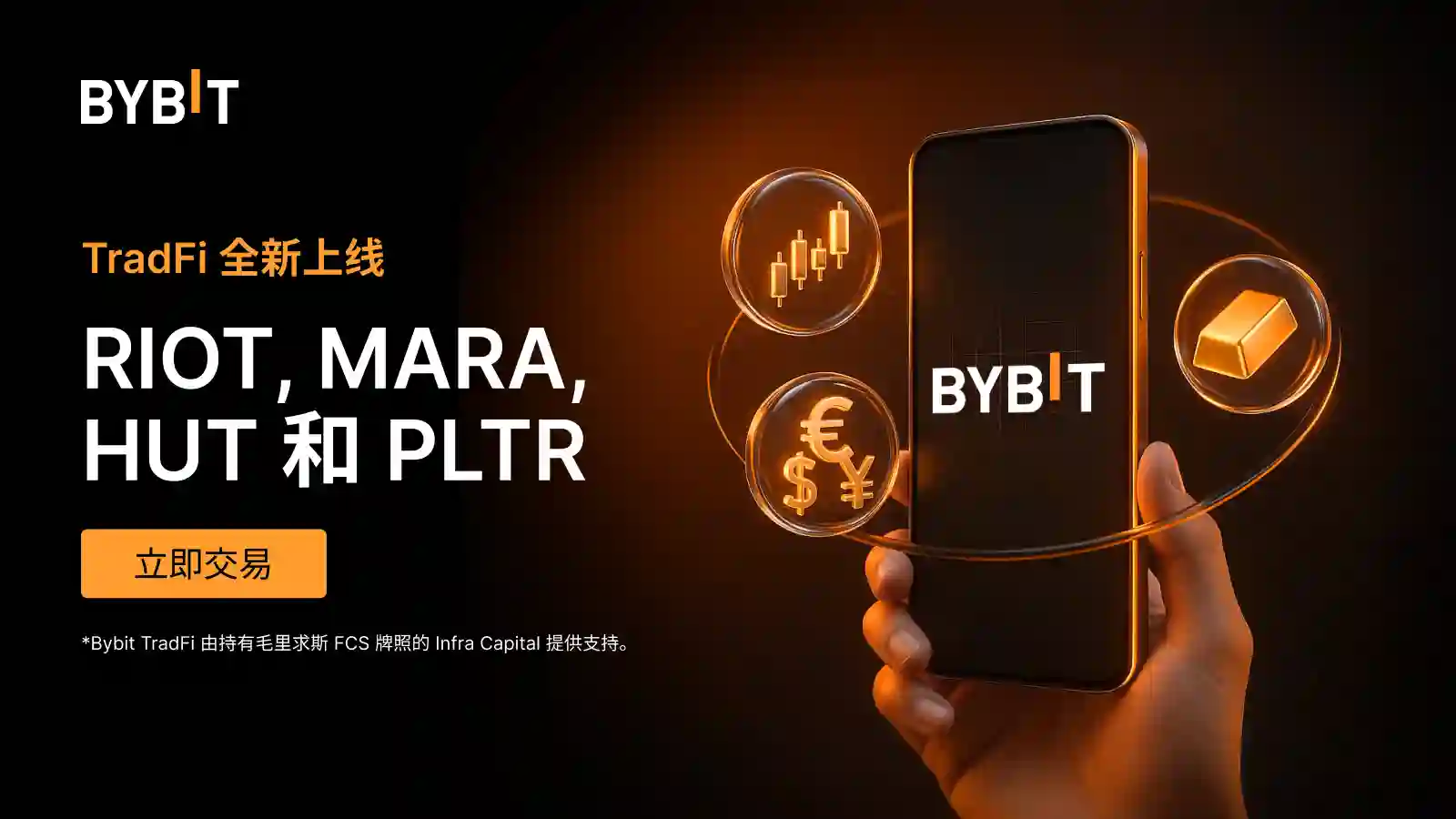 📢 TradFi 全新上线：RIOT、MARA、HUT 和 PLTR！